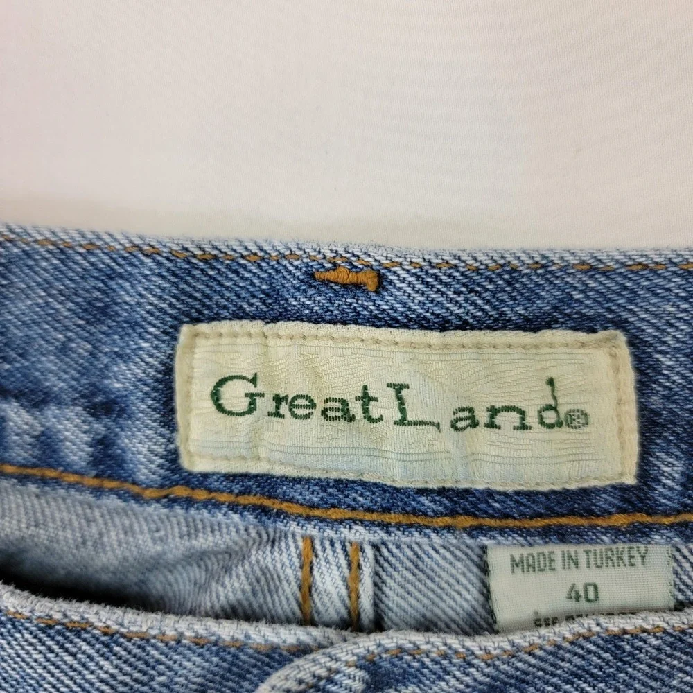 Vintage 90s GreatLand Mens Denim Shorts Blue 5-Pocket Cotton Jean Shorts Size 40